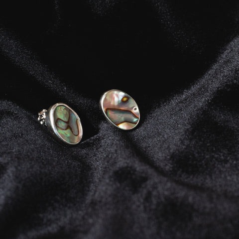 Aretes Abalone oval Pequeño